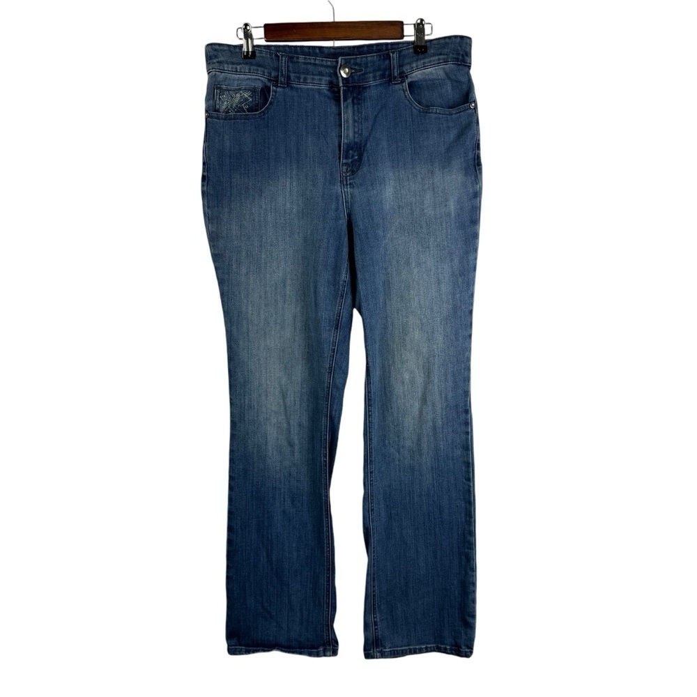 Secrets Collection by David Vered Straight Leg Embroidered Rhinestone Jeans‎ 10